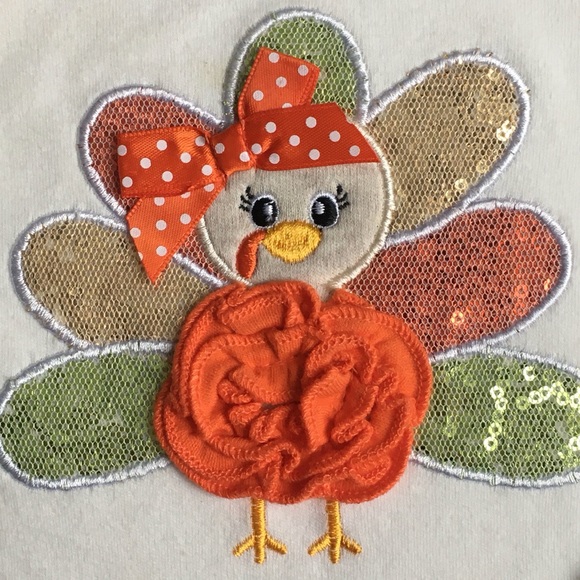 Thanksgiving shirt size 9 months turkey baby girls - Picture 13 of 16